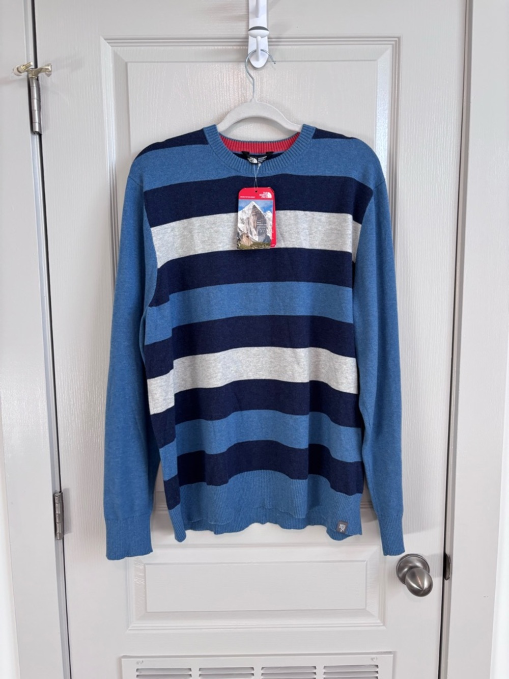 NWT The North Face long-sleeve crew neck striped wool blend sweater